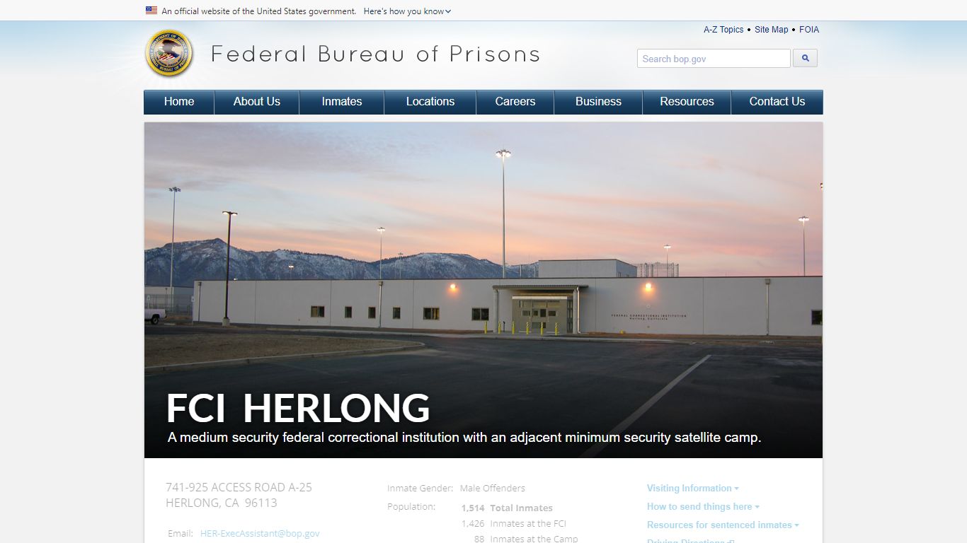 FCI Herlong - Federal Bureau of Prisons
