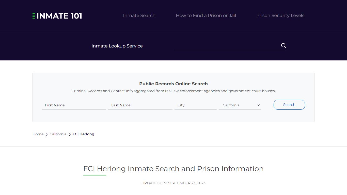 FCI Herlong Inmate Search | Lookup | Roster